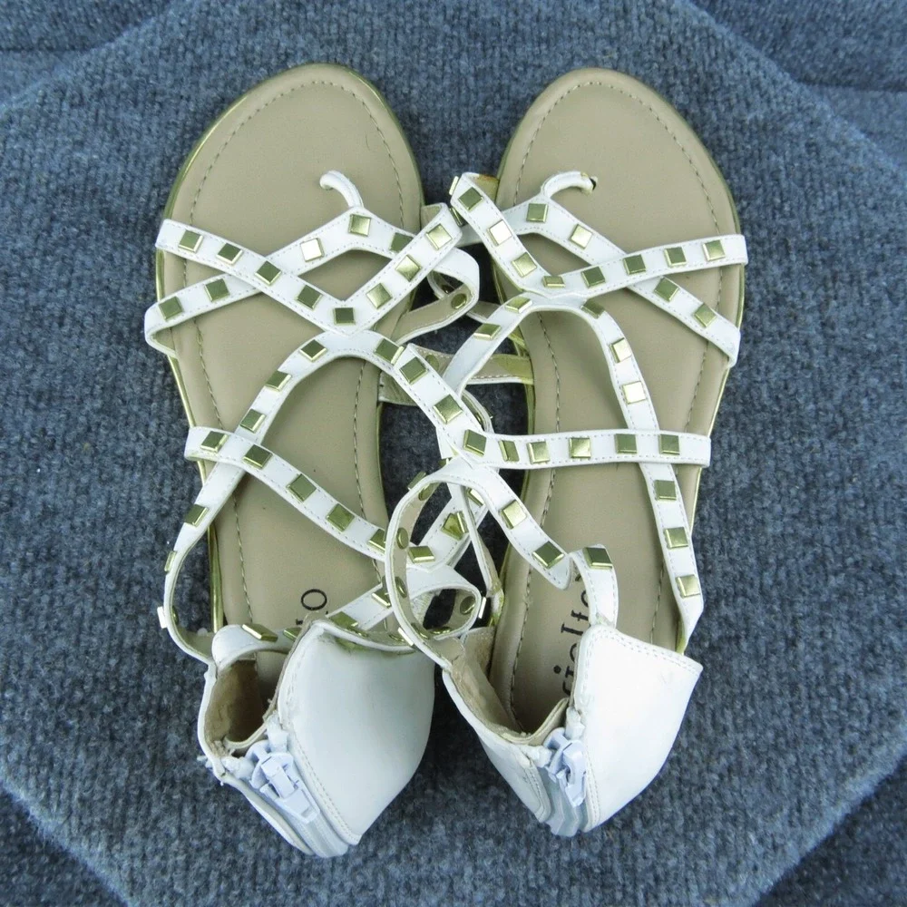 Rialto Ruthie‎ Women Gladiator Sandal Shoes White Synthetic Size 8.5 Medium